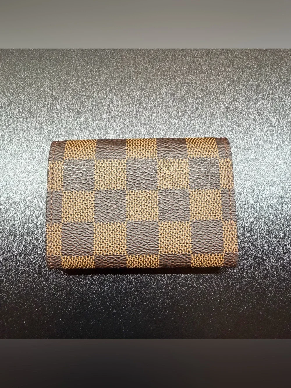 Louis Vuitton Damier Ebene Porte-Monnaie Plat Coin Purse